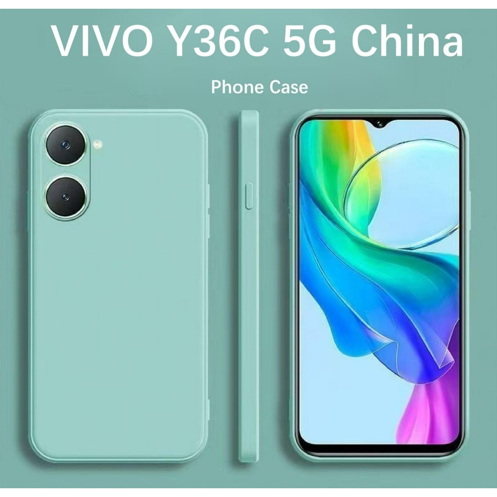 In Stock สําหรับ VIVO Y36C 5G จีนกรณีป้องกันการล่มสลายซิลิโคนเต็มรูปแบบกรณีคลาสสิกสีทึบเคสโทรศัพท์ฝา