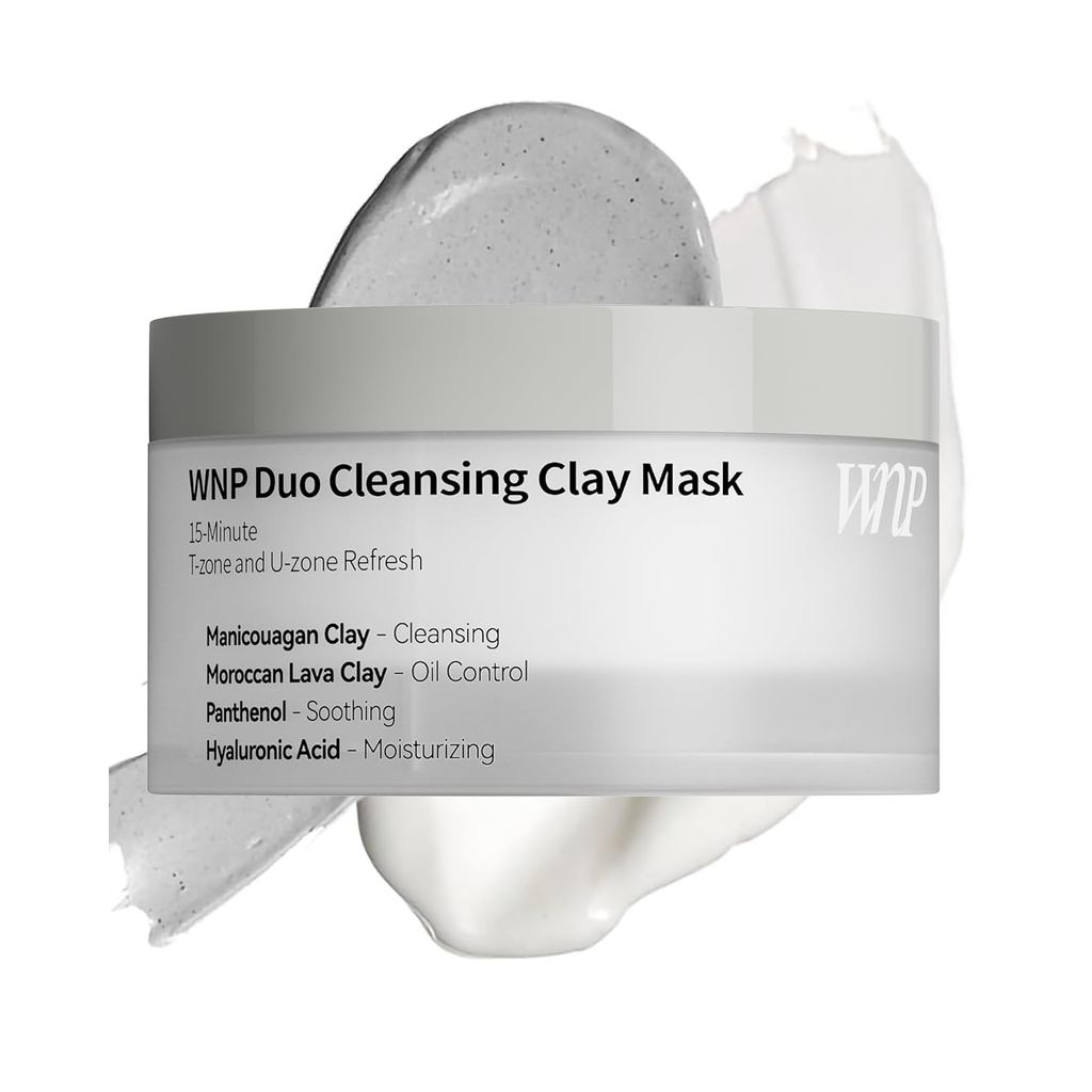 WNP Duo Cleansing Clay Mask พร้อม Niacinamide & Hyaluronic Acid – Deep Pore Cleanser สําหรับ T-Zone 