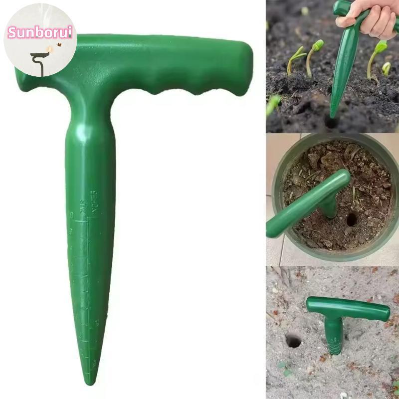 Sunborui Handheld Planting Hole Punch เครื่องมือเจาะดินอเนกประสงค์สําหรับการหว่านเมล็ดที่แม่นยําในระเบียงและบ้านสวน TH