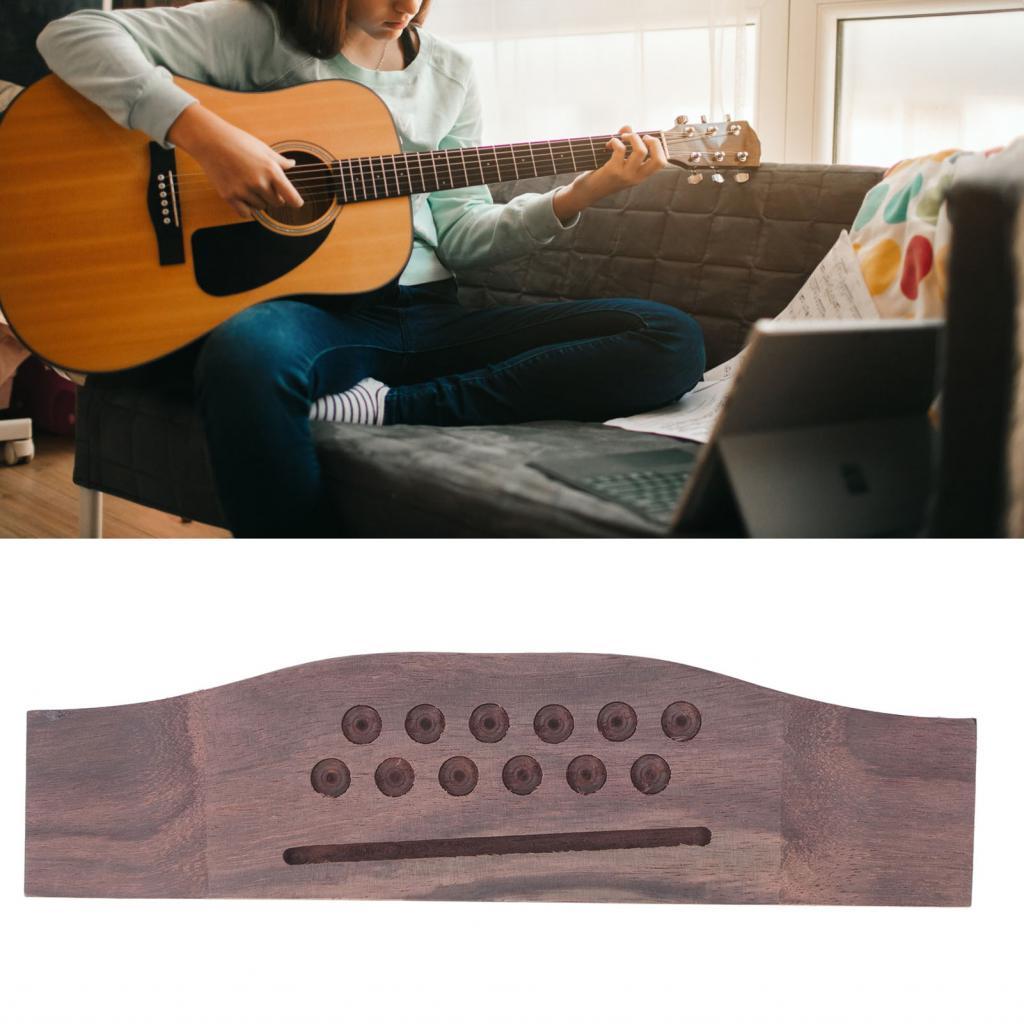 สะพานกีตาร์อะคูสติก 12 สาย 94x6 มม.สล็อต Rosewood ขัดละเอียดสำหรับเครื่องดนตรี
