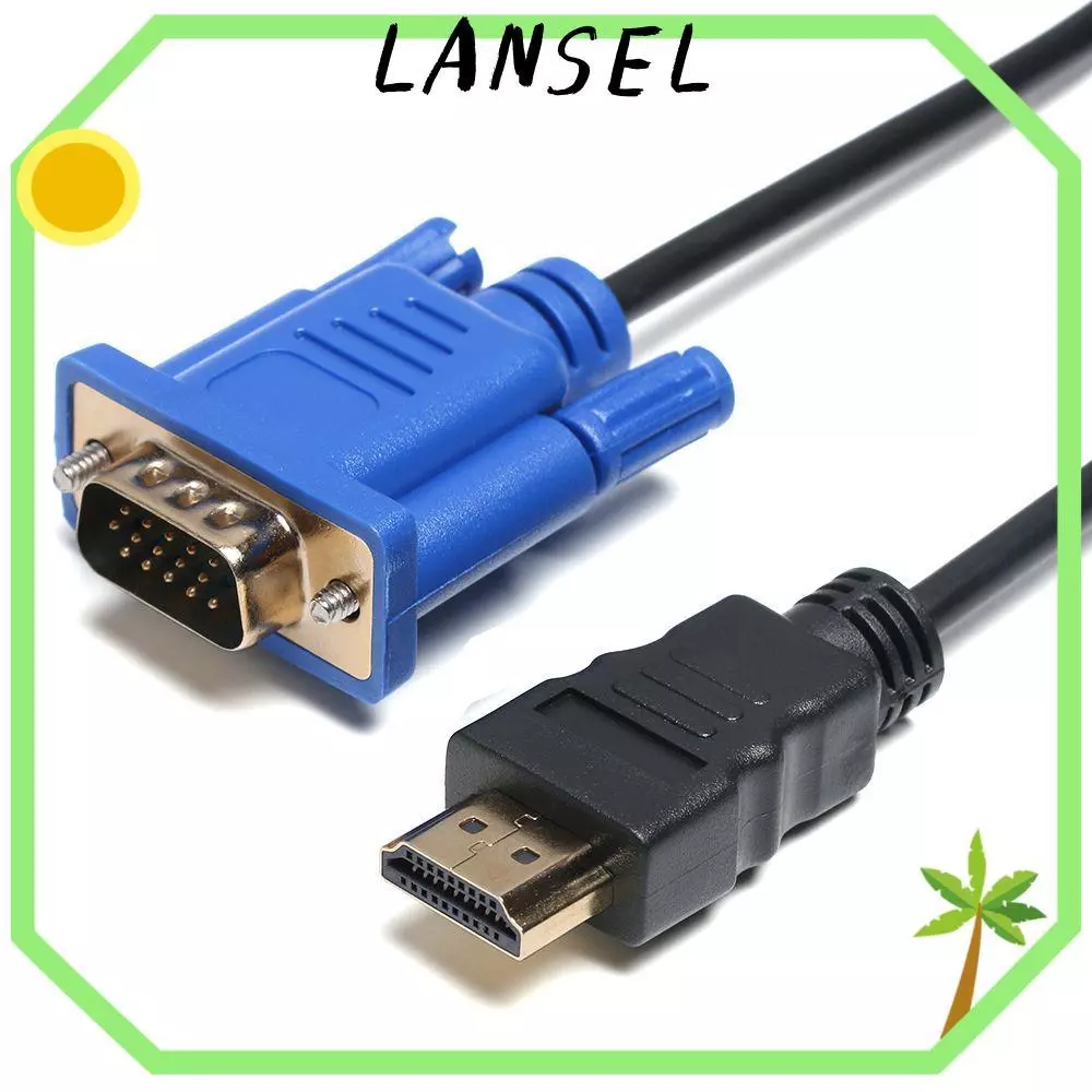 LANSEL1 HDMI-ใช้งานร่วมกับสาย VGA, PC ชายกับชาย AV Adapter สายไฟ, HDTV 1-5m 1080P คอมพิวเตอร์
