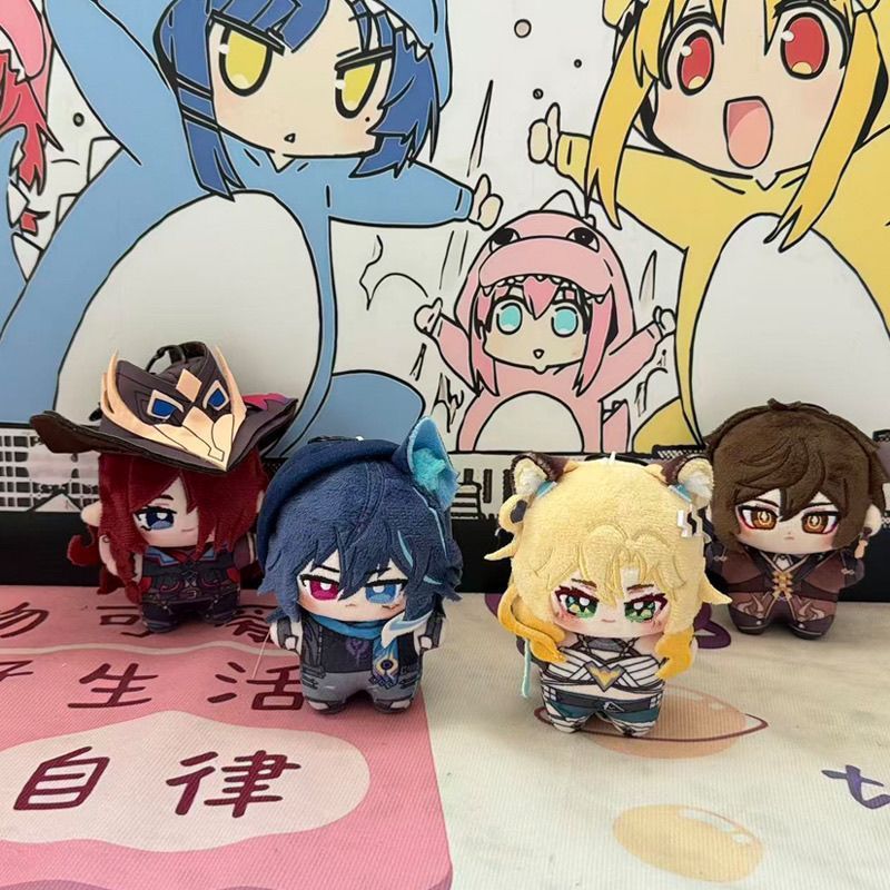 Genshin Impact Anime Plush 10 ซม.พวงกุญแจ Chasca Xilonen Orron Zhongli ปลาดาวตุ๊กตาตุ๊กตาจี้ของเล่น