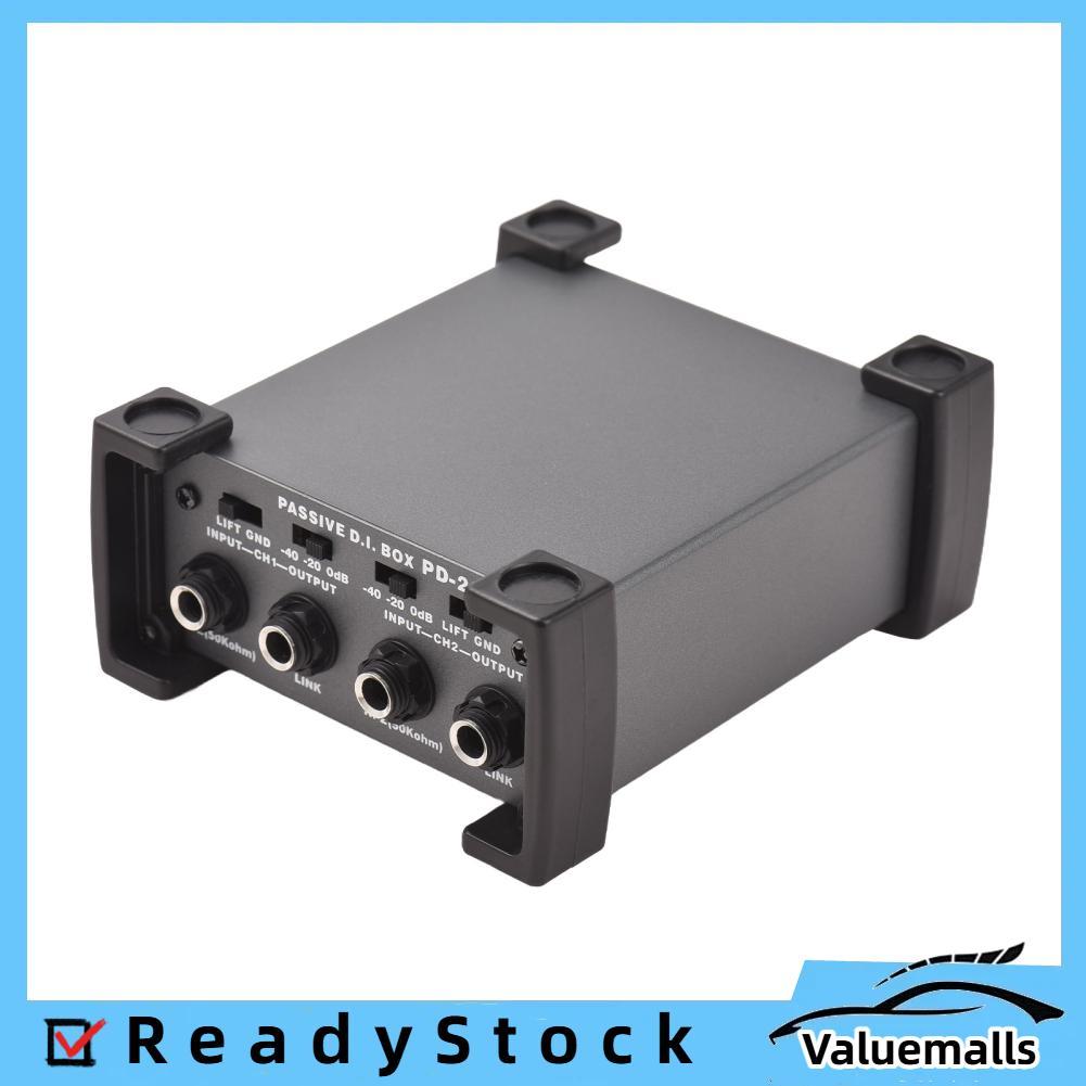 valuemalls 4 Channels Passive DI-Box Unit Hum Eliminator 1/4 เครื่องดนตรี Direct Box to XLR Professional Impedance Transform Audio Isolator DI for Touring and Live Performances