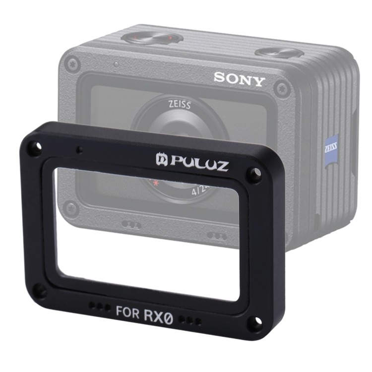 ขายตรงจากโรงงาน PULUZ อลูมิเนียมอัลลอยด์เปลวไฟ + ตัวป้องกันเลนส์กระจกนิรภัยสําหรับ Sony RX0 / RX0 II