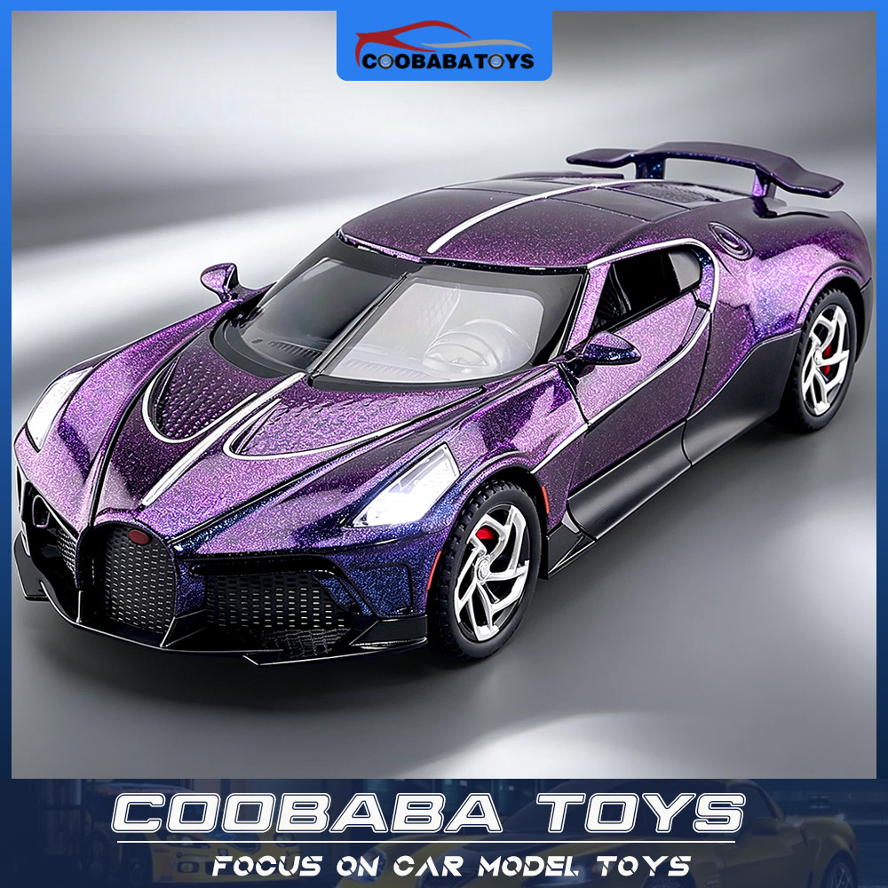 CBB 1:32 Bugatti La Voiture Noire โลหะผสมรถDiecastรุ่นของเล่นเสียงแสงดึงกลับสําหรับเด็กเด็กผู้ใหญ่รถ