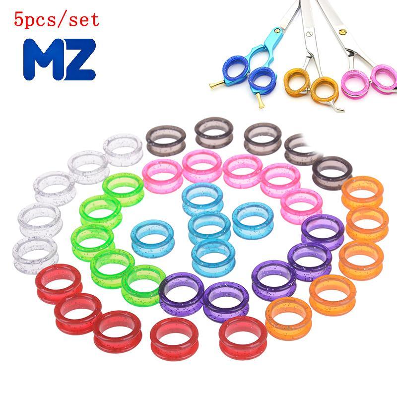 [MZ] 5 ชิ้น/เซ็ตซิลิกาเจลผมกรรไกรแหวนตัดตัดผมวงกลมกรรไกรตัดแต่งทรงผม