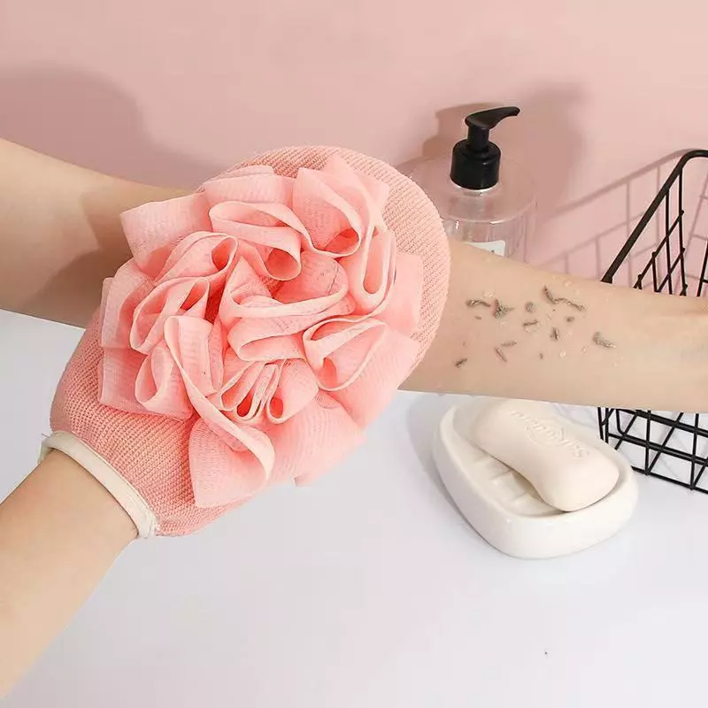 ถุงมือฟองน้ํา ถุงมือทำความสะอาดร่างกาย ไม่ทำให้ผิวหนังเสียหาย ฟองน้ำอาบน้ำแบบถุงมือ 2in1 สําหรับอาบน้ํา