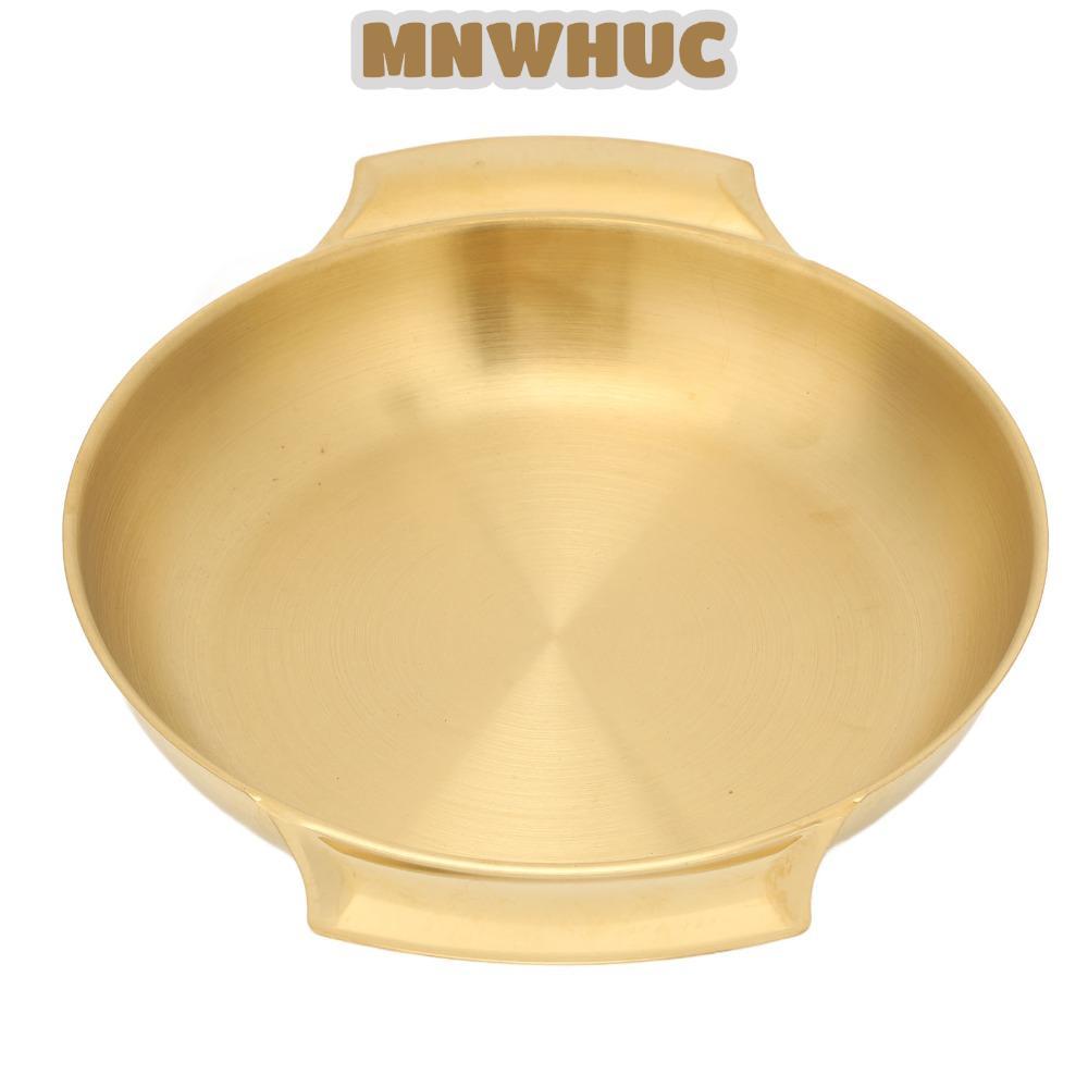 MNWHUC Paella Pan, ทนความร้อนกระทะหูคู่,ครัวเครื่องมือปลอดภัยจับทําความสะอาดง่ายสแตนเลสชามบะหมี่กึ่ง
