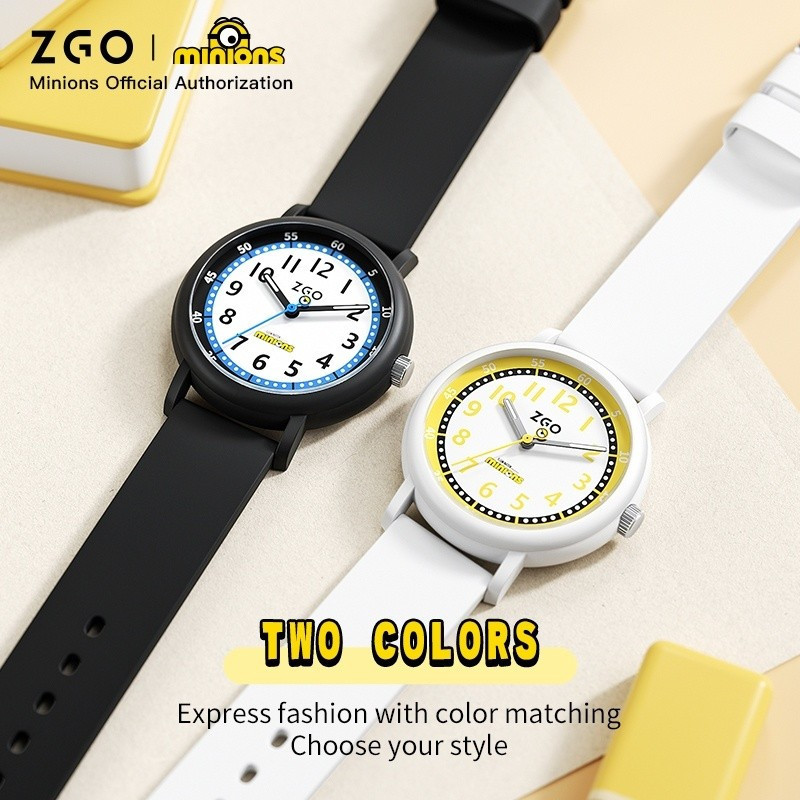 【สินค้าพร้อมส่ง】ZGO Minions นาฬิกาเด็กแฟชั่นนาฬิกาควอทซ์กันน้ําสําหรับนักเรียนนาฬิกาพิเศษสําหรับสอบของขวัญ 332