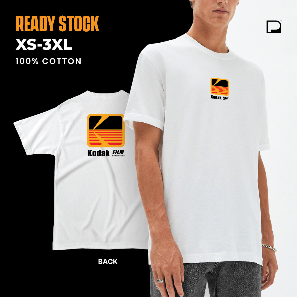 Kodak เสื้อยืดผ้าฝ้ายแท้ Unisex