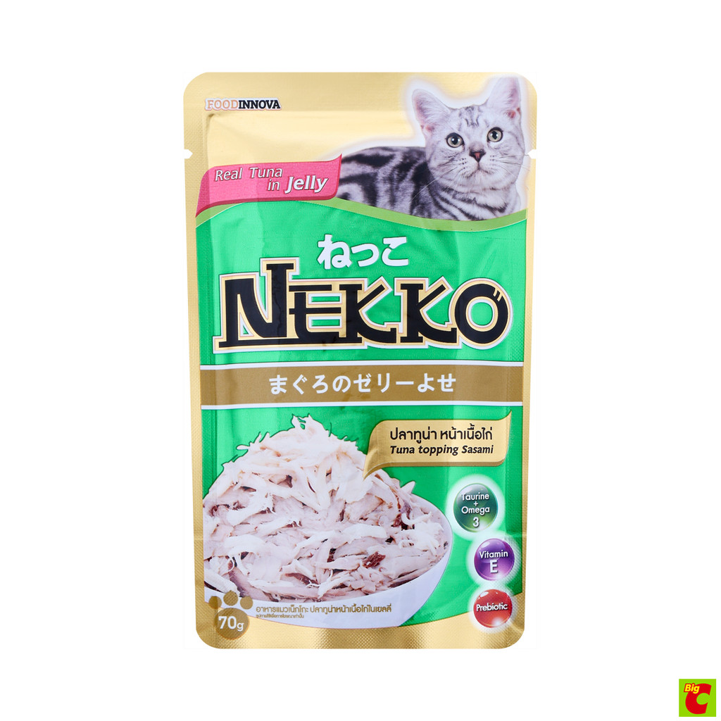 เน็กโกะ อาหารแมว รสปลาทูน่าหน้าเนื้อไก่ในเยลลี่ ขนาด