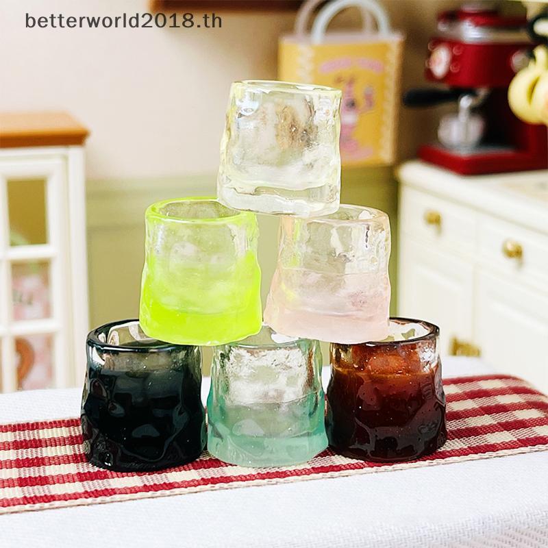 [bet] 10 ชิ้น Dollhouse Miniature อุปกรณ์เสริมมินิเรซิ่นจําลองถ้วยแก้วรุ่นของเล่นบ้านตุ๊กตาตกแต่ง [T