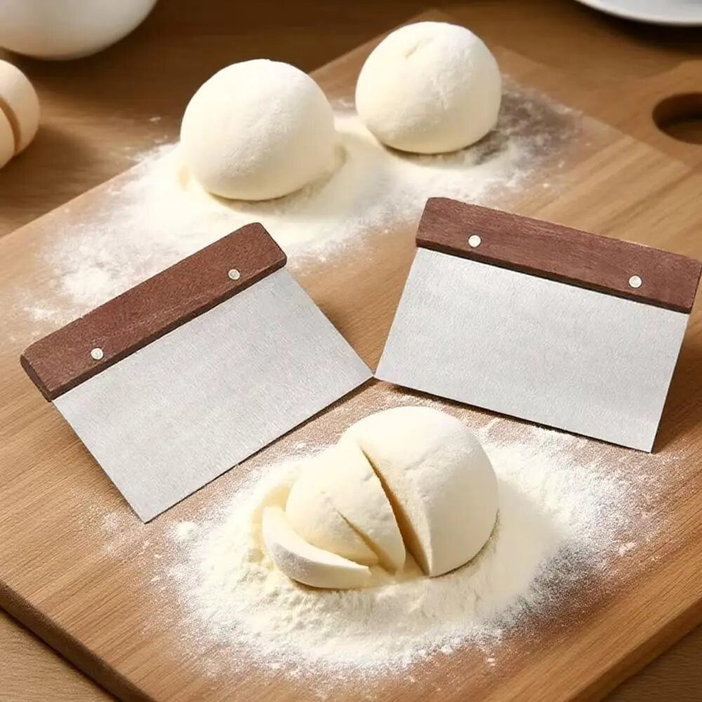 2 ชิ้นไม้ Handle Dough Cutter มูลค่า 2 แพ็คชุดสําหรับทุกวัน Culinary ปัจจุบันสําหรับ Baker