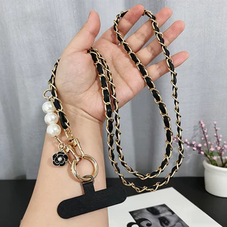 เคสโทรศัพท์ เชือกเส้นเล็กสากลยาว ค โรสบอดี มุกรถกระบะโซ่โทรศัพท์มือถือเชือกเส้นเล็กผู้หญิงคอยาวและสายคล้องไหล่สมาร์ทโฟนมือถืออุปก