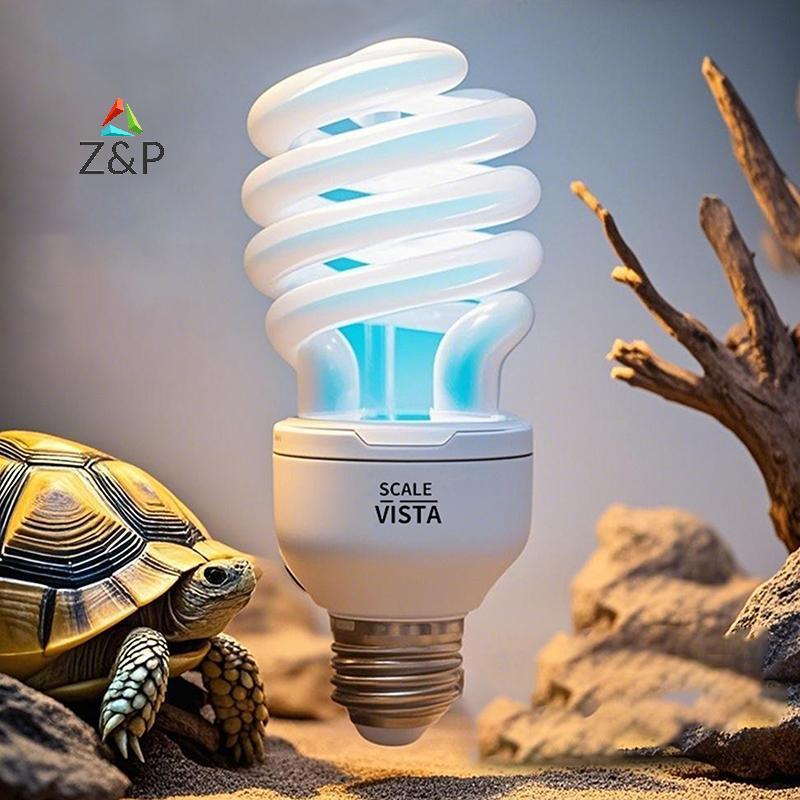 Z & P 1 ชิ้น 13/26 วัตต์ UV Rays ประหยัดพลังงาน Terrarium Basking Light 5.0 10.0 UVB สัตว์เลื้อยคลานโคมไฟความร้อน COD