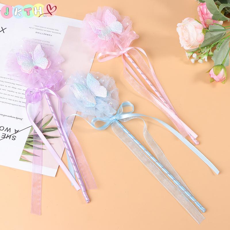 JKTH น่ารักผีเสื้อ Magic Sti Fairy Wand เจ้าหญิงคอสเพลย์ Props Wand สําหรับวันเกิดฮาโลวีน Party Supp