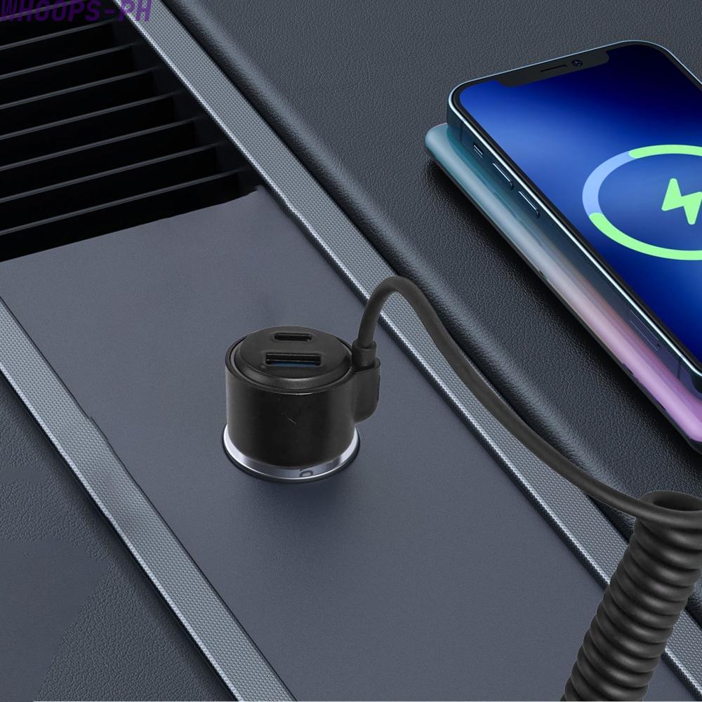 Fast Car Charger Adapter 75W พอร์ต USB C และ A สําหรับการชาร์จอย่างรวดเร็วและสะดวก