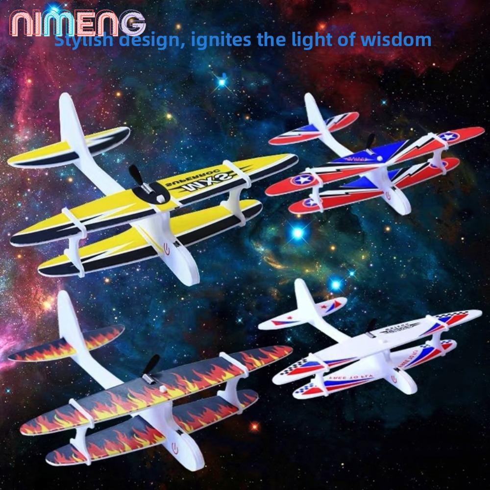 เครื่องบินโฟมไฟฟ้า NIMENG EVA Multistyles ของเล่นขว้างมือสําหรับเด็ก โมเดลเครื่องร่อนน้ําหนักเบา