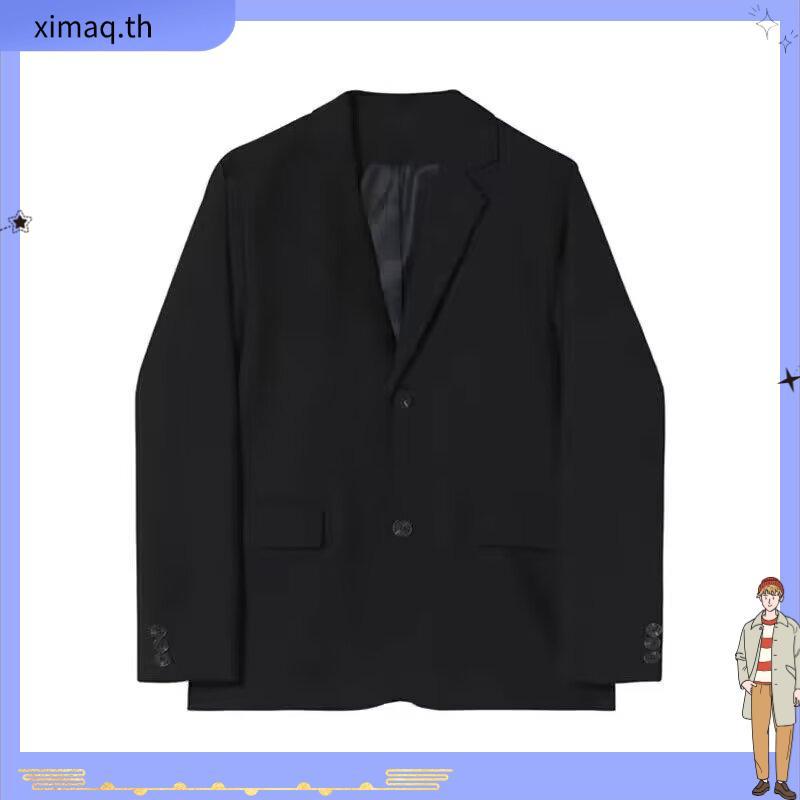 S-5xl เกาหลี Basic Blazer ผู้ชายสีดําลําลองหลวมธุรกิจ Plus ขนาดเสื้อสูท