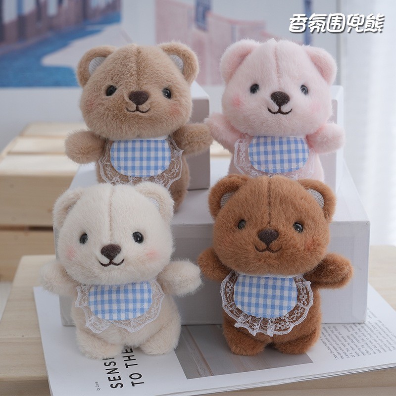 ตุ๊กตาหมีเท็ดดี้ใส่เอี๊ยมสุดน่ารัก หมอนกอดนุ่ม ของขวัญสไตล์ตู้คีบ