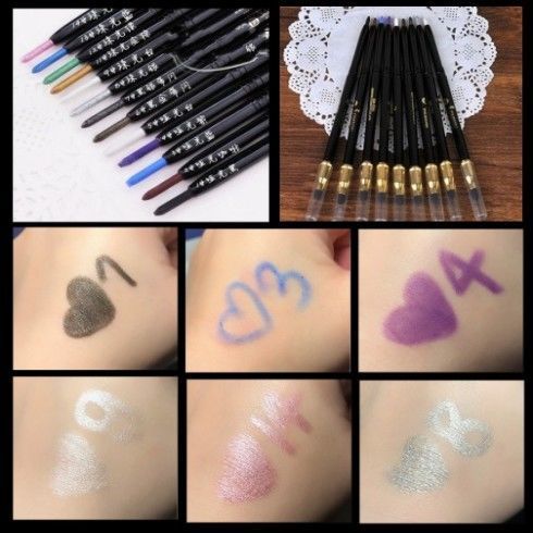 Highlighter Automatic Eyeliner Pearl White Eyeliner Silver Blue Pink Eyeliner Lying Silkworm Pen0426