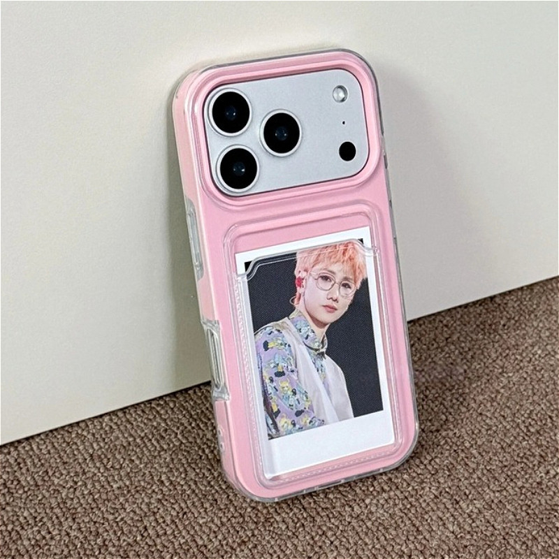HOCE Candy สี 2IN1 Photo Card Slot ผู้ถือเคสโทรศัพท์สําหรับ iPhone 17 Air 16 15 14 13 12 17 Pro Max 