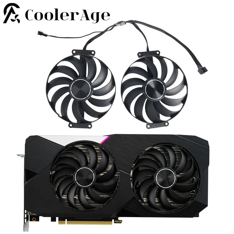 พัดลมการ์ดสําหรับ ASUS Dual GeForce RTX 3060 Ti 3070 V2 OC Edition 8GB GDDR6 95 มม.CF1010U12S FDC10U