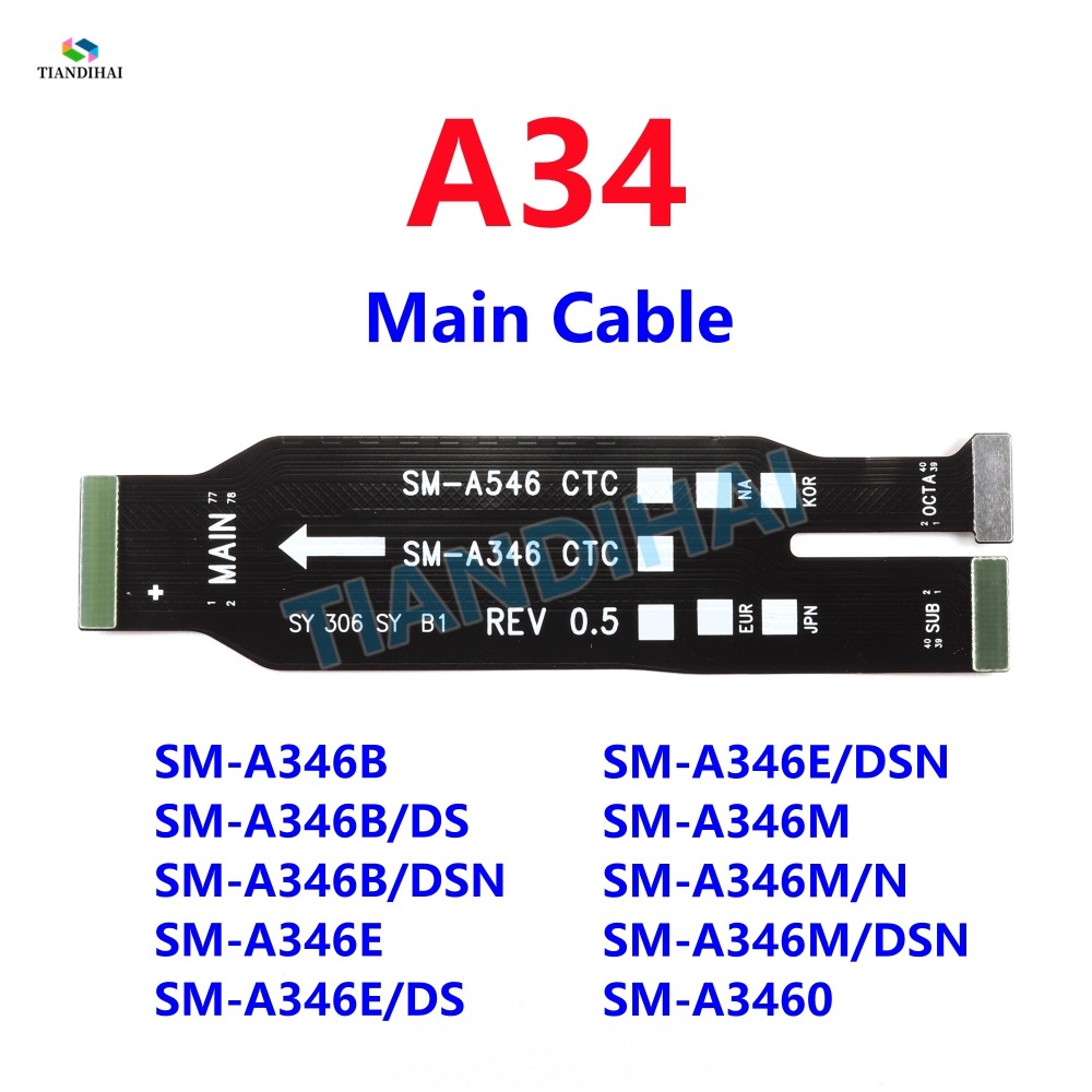 สําหรับ Samsung Galaxy A34 5G A346B A346B/DS A346E A346 หลัก SUB สายเมนบอร์ดเชื่อมต่อชาร์จ Board Fle