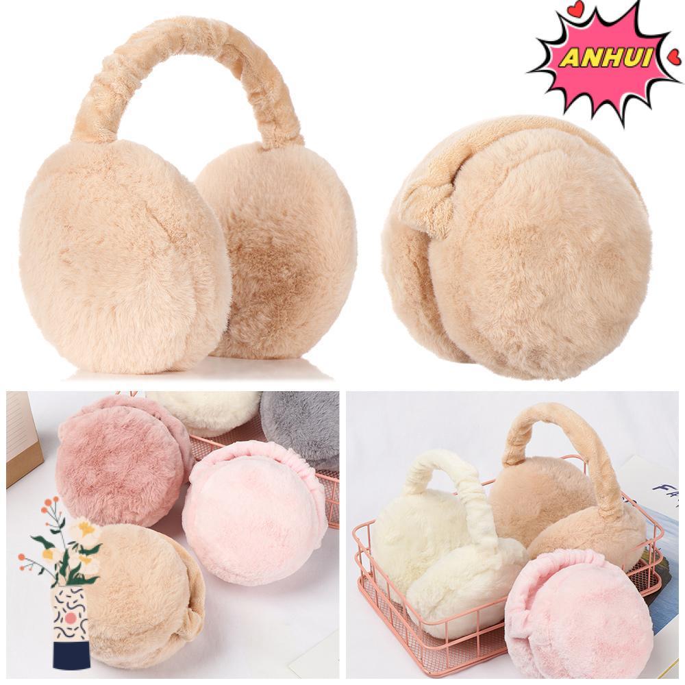 ANHUI ผู้หญิง Earmuffs พับได้ สำหรับฤดูใบไม้ร่วงและฤดูหนาว
