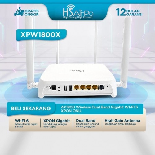 HSAIRPO XPW1800X AX1800 GIGABIT WiFi 6 XPON