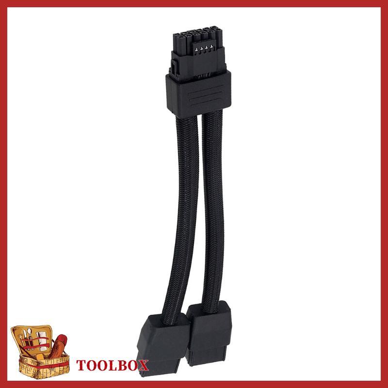 TOOLBOX สายไฟ 16Pin Connector 12VHPWR อะแดปเตอร์ 2x 8Pin ถึง 16Pin GPU สายสําหรับ 3090Ti 4070Ti 4080