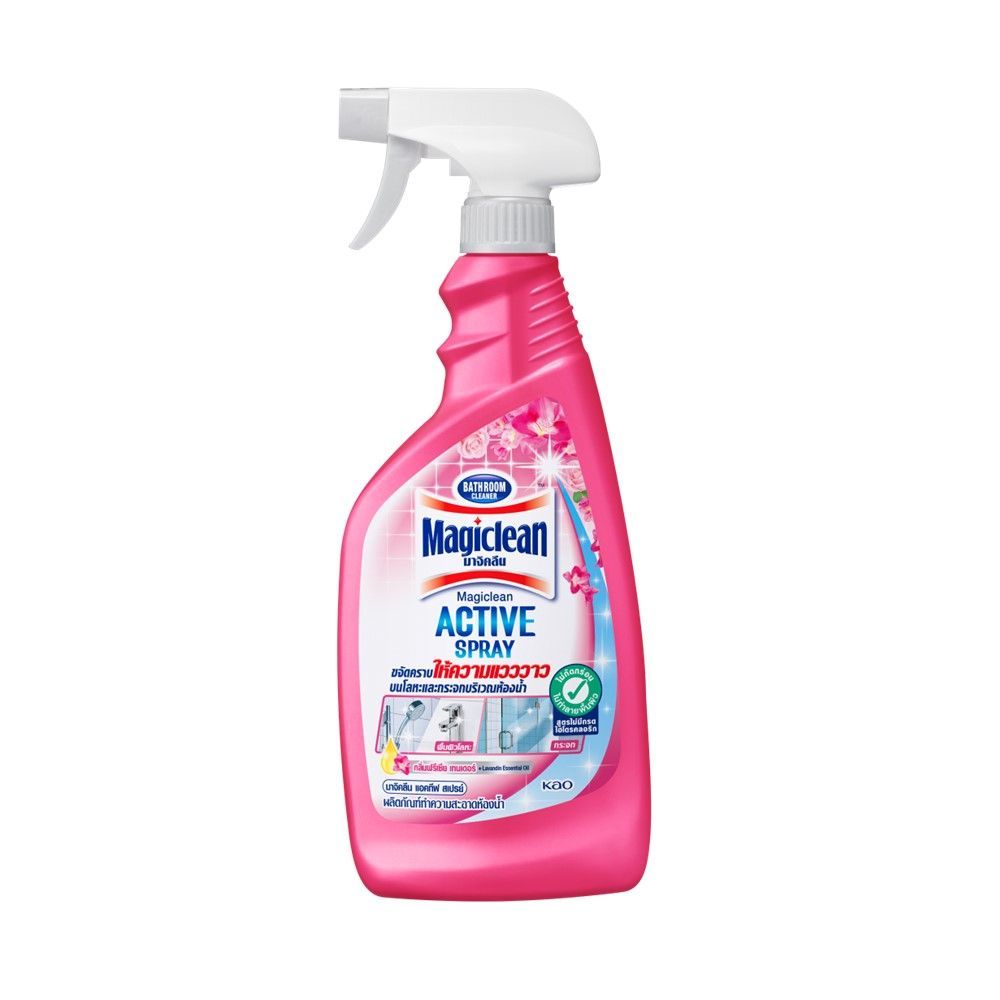 มาจิคลีน แอคทีฟ สเปรย์ ทำความสะอาดห้องน้ำ สีชมพู 500 มล. MAGICLEAN ACTIVE SPRAY BATHROOM PINK 500 ML.