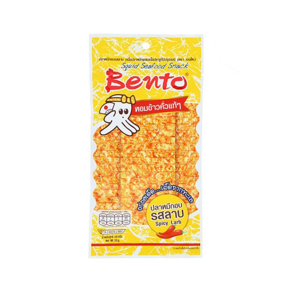 เบนโตะ ปลาหมึกอบรสลาบ18ก. BENTO LARB SPICY 18G.