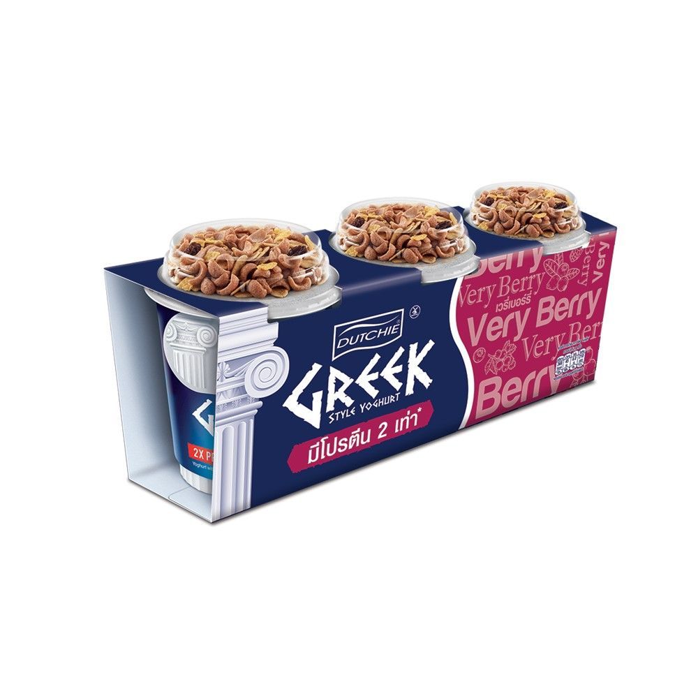 [สินค้าส่งด่วน] ดัชชี่ กรีกโยเกิร์ต รสเวรี่เบอร์รี่ กราโนล่า 120 กรัม แพ็ค 3 DUTCHIE GREEK STYLE VERY BERRY