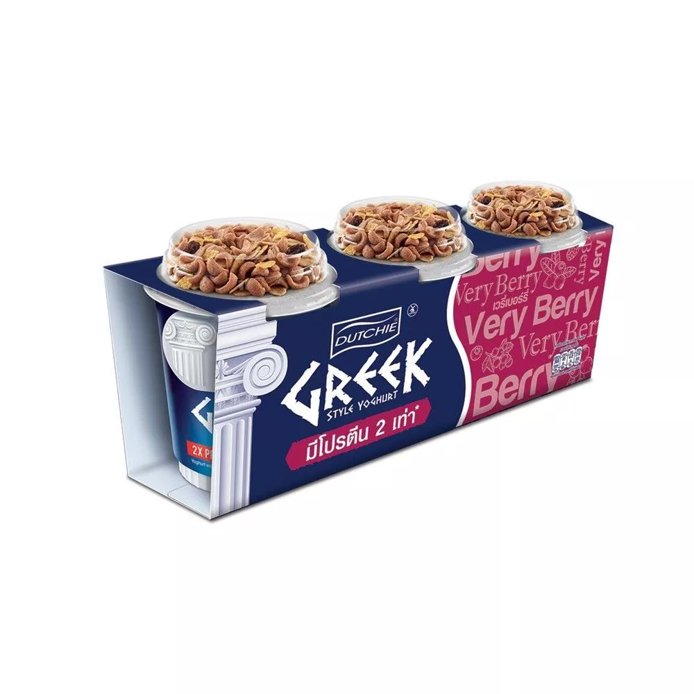 [สินค้าส่งด่วน] ดัชชี่ กรีกโยเกิร์ต รสเวรี่เบอร์รี่ กราโนล่า 120 กรัม แพ็ค 3 DUTCHIE GREEK STYLE VERY BERRY