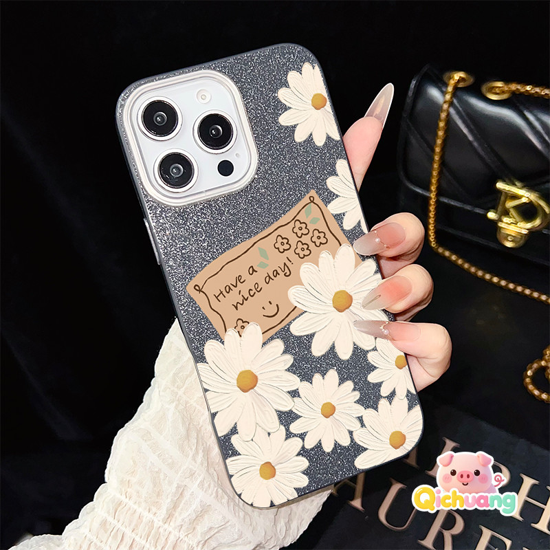 ฤดูใบไม้ผลิ Daisy Glitter IMD สําหรับ Vivo Y400 Pro Y300 Pro + Y300T Y300i Y200E Y200i Y200T Y100 Y0