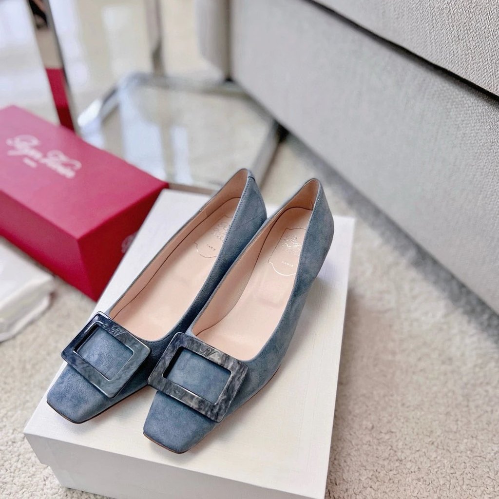 2025.1.31-4.5cm Heel R Home Classic Belle Cloud Pattern Fritillary Tortoiseshell Buckle Square Heel 
