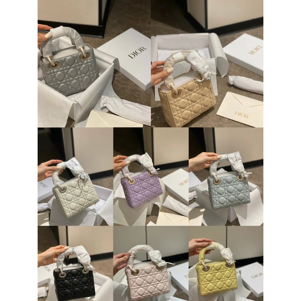 DIOR DIOR DIOR Three-Grid High-Quality Messenger Bag กระเป๋าสะพายไหล่