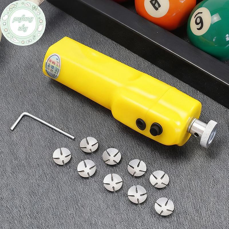 PUSKY ไฟฟ้าบิลเลียด Cue Tip Shaper บิลเลียดปลายสระว่ายน้ํา Scuffer Shaper แบบพกพาสระว่ายน้ํา Cue Tip Adjuster และซ่อมเครื่องมือสําหรับเปลี่ยน TH