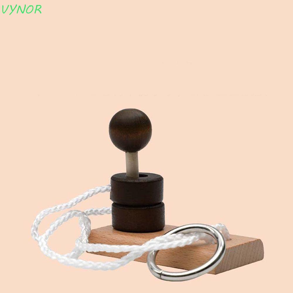 VYNOR Threading Rope Loop Puzzle, Montessori Wood, Creative Intelligent IQ Game 3D Labyrinth ปลดล็อค