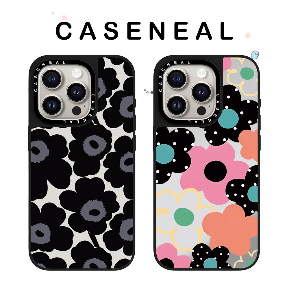 CASENEAL ดอกไม้ผีเสื้อคุณภาพสูงกระจกเคสโทรศัพท์เหมาะสําหรับiPhone 17ProMax 17pro 17 air 16promax 16 15promax 15 14promax 13 13Promaxแฟชั่นAnti Drop Hard Case