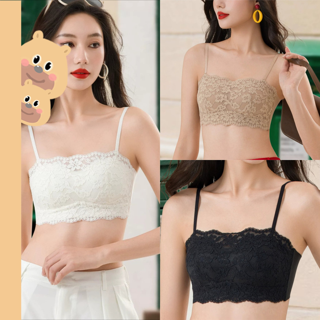 bearbra เกาะอกลูกไม้ เสื้อชั้นในบราครึ่งตัว แฟชั่นบรา เซ็กซี่ ผ้านิ่มไม่คัน