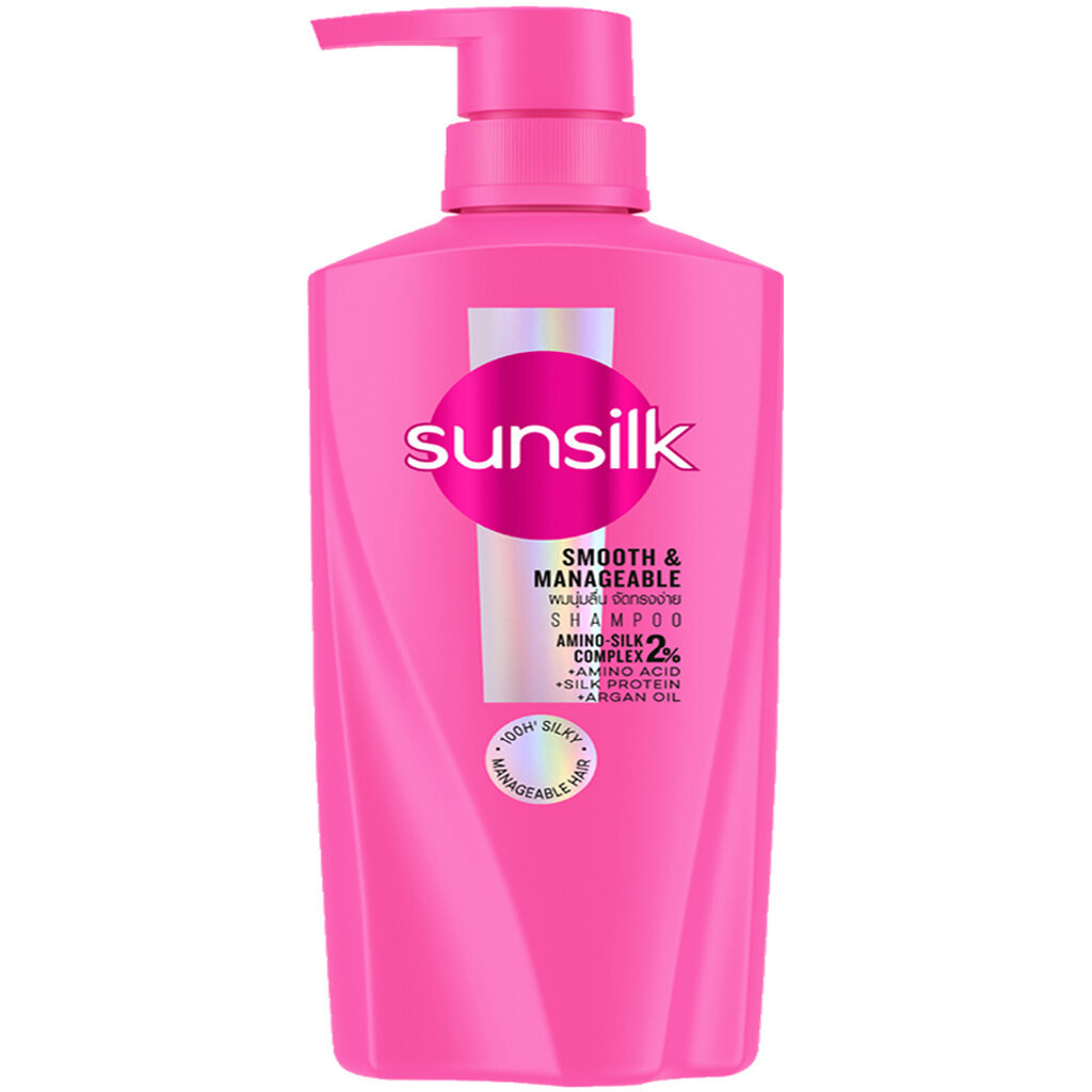 LeeMart ยาสระผม ซันซิล SunSilk 325ML แชมพู ซันซิน สูตร สมูทแอนด์เมเนจเอเบิ้ล สีชมพู ขนาด 325 มล.