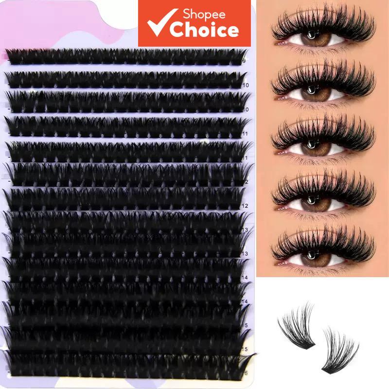 Loxley Fluffy D Curl 80D 9-16 มม.ขนตาคลัสเตอร์ 280 ชิ้นสําหรับ Wispy ธรรมชาติ