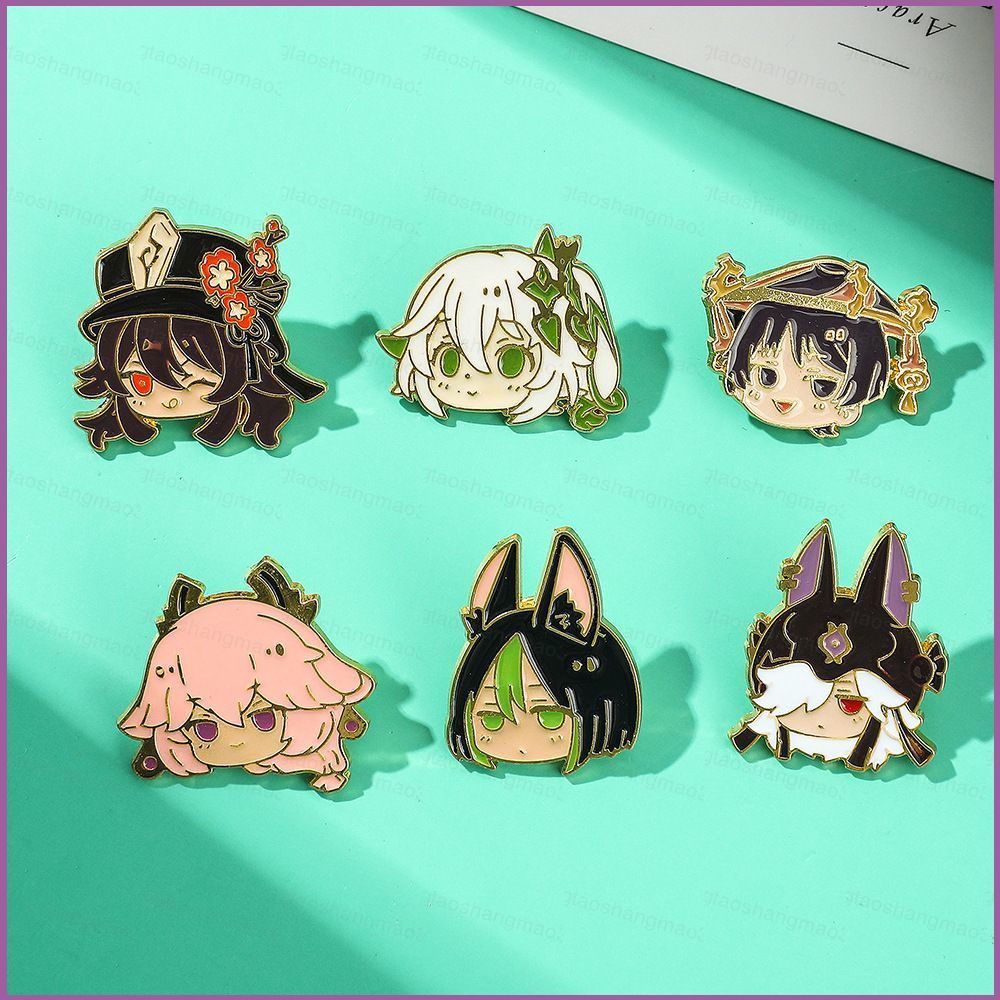 YT3 อะนิเมะ Genshin Impact เข็มกลัดเคลือบ Pins น่ารักป้ายเครื่องประดับอุปกรณ์เสริม Xiao Wanderer Cyno Tighnari ของขวัญ