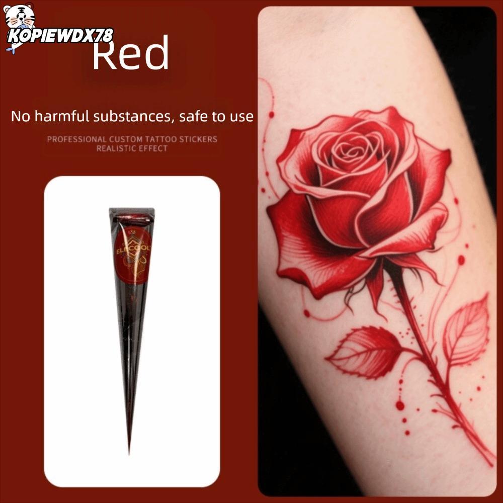 KOPIEWDX78MN Henna Paste Cone, Easy-To-Use Black Brown Henna Tattoo Cream กึ่งถาวรชั่วคราว Tattoo Pa