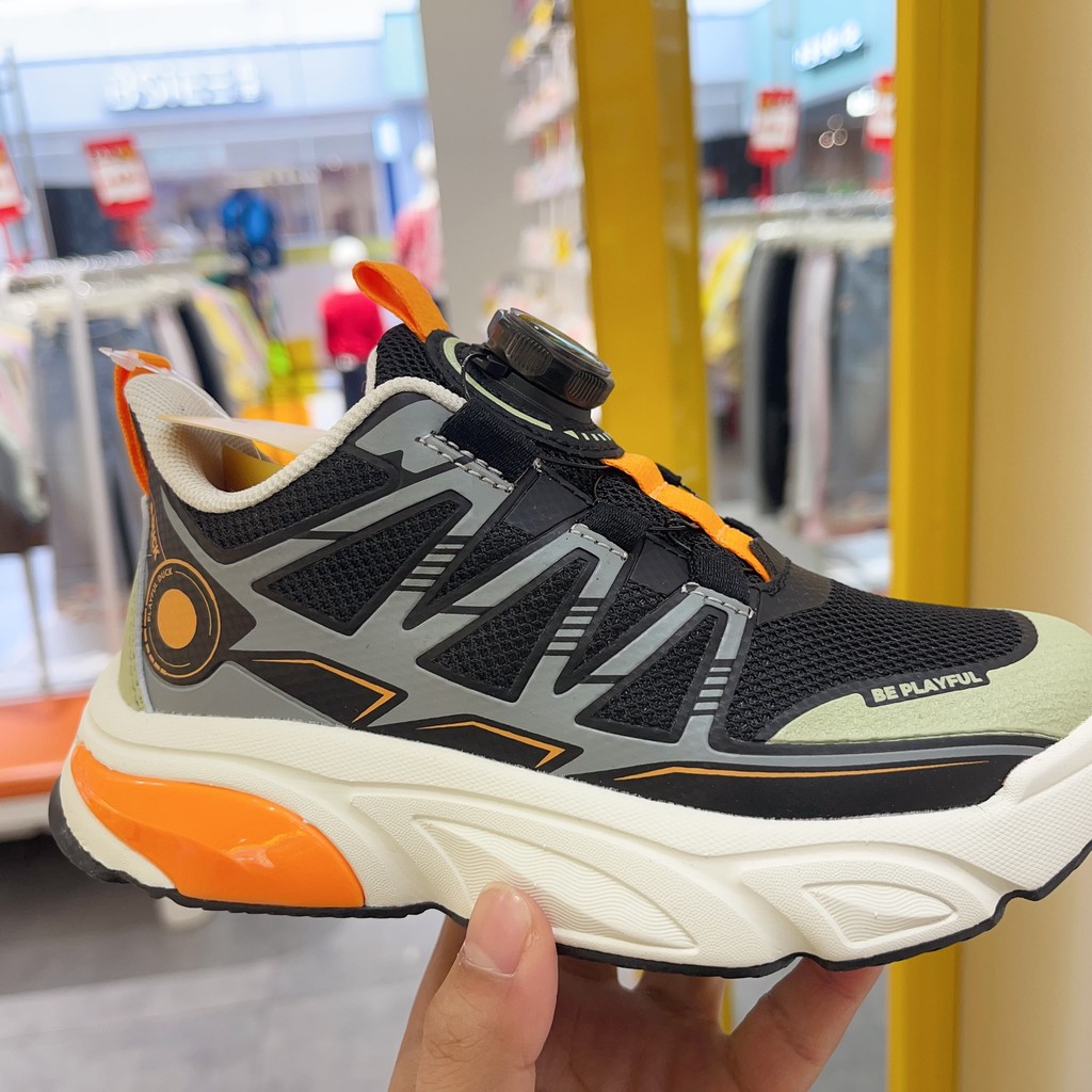 B.Duck รองเท้ากีฬาสไตล์ทํางานเด็กผู้หญิงน้ําหนักเบาBreathable Velcroรองเท้าวิ่งลําลอง