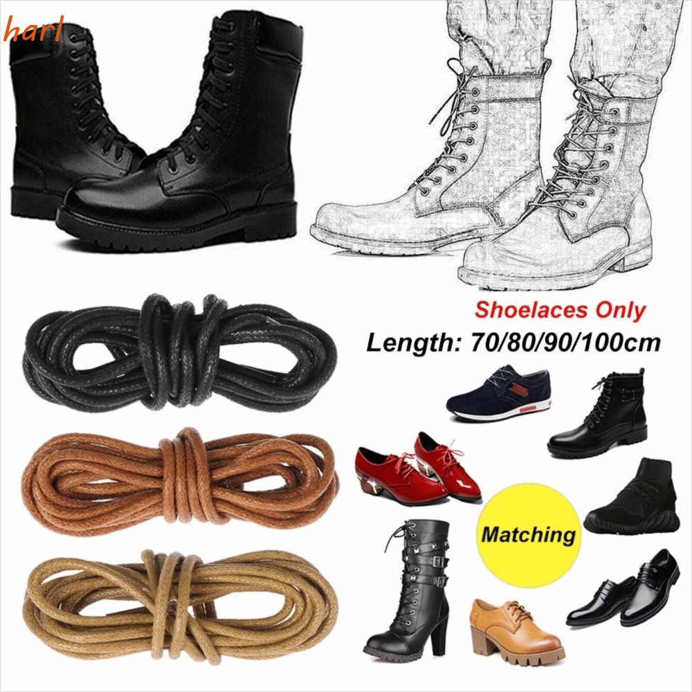 HARL รองเท้า Laces Strings, 70/90/100 ซม.ผู้ชายผู้หญิง Waxed Shoelaces, รอบรองเท้าอุปกรณ์เสริมหนังรองเท้า