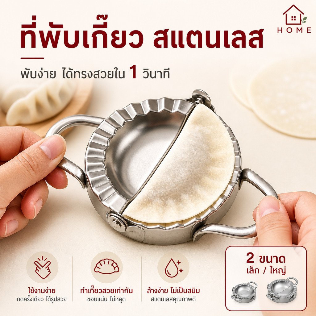 Home007 ที่ห่อเกี๊ยว แม่พิมพ์ห่อเกี๊ยว สแตนเลสอย่างดี ไม่เป็นสนิม ที่ห่อเกี๊ยวซ่า แม่พิมพ์ทำอาหาร อุปกรณ์ทำอาหาร