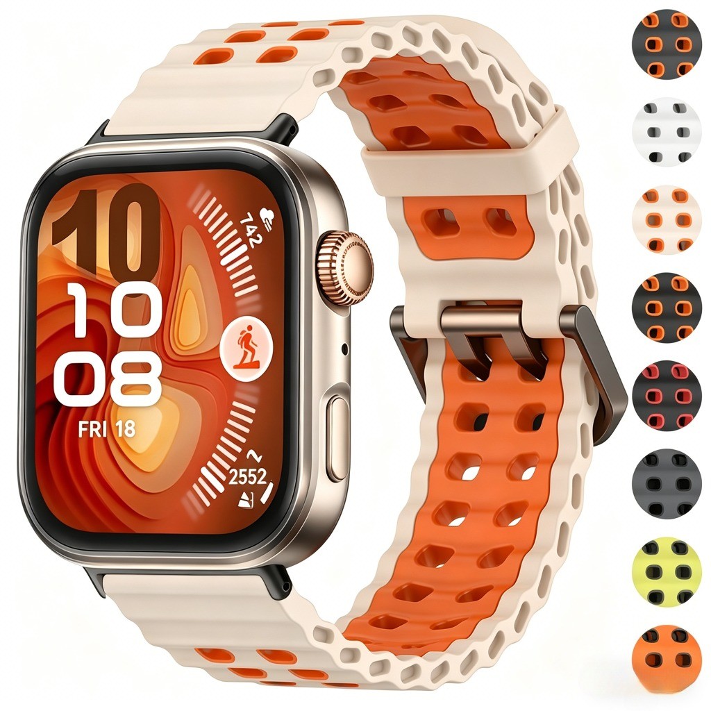 สายซิลิโคนสําหรับเล่นกีฬาสําหรับนาฬิกา Huawei Fit 4 Pro สร้อยข้อมือระบายอากาศ Correa สําหรับ Huawei Fit3 4 Fit5 5pro อุปกรณ์เสริม